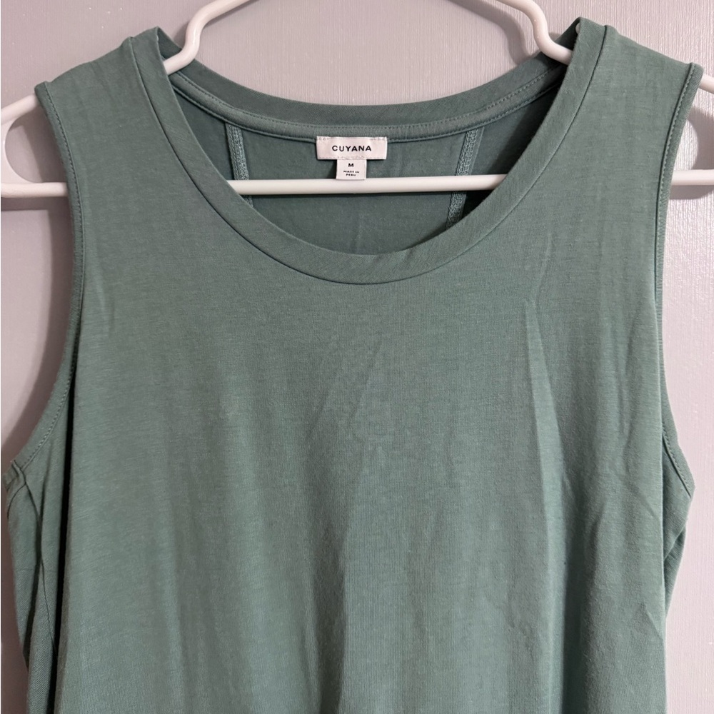 Cuyana Sleeveless Seafoam Green Drape Back Dress Size Medium - Picture 5 of 13